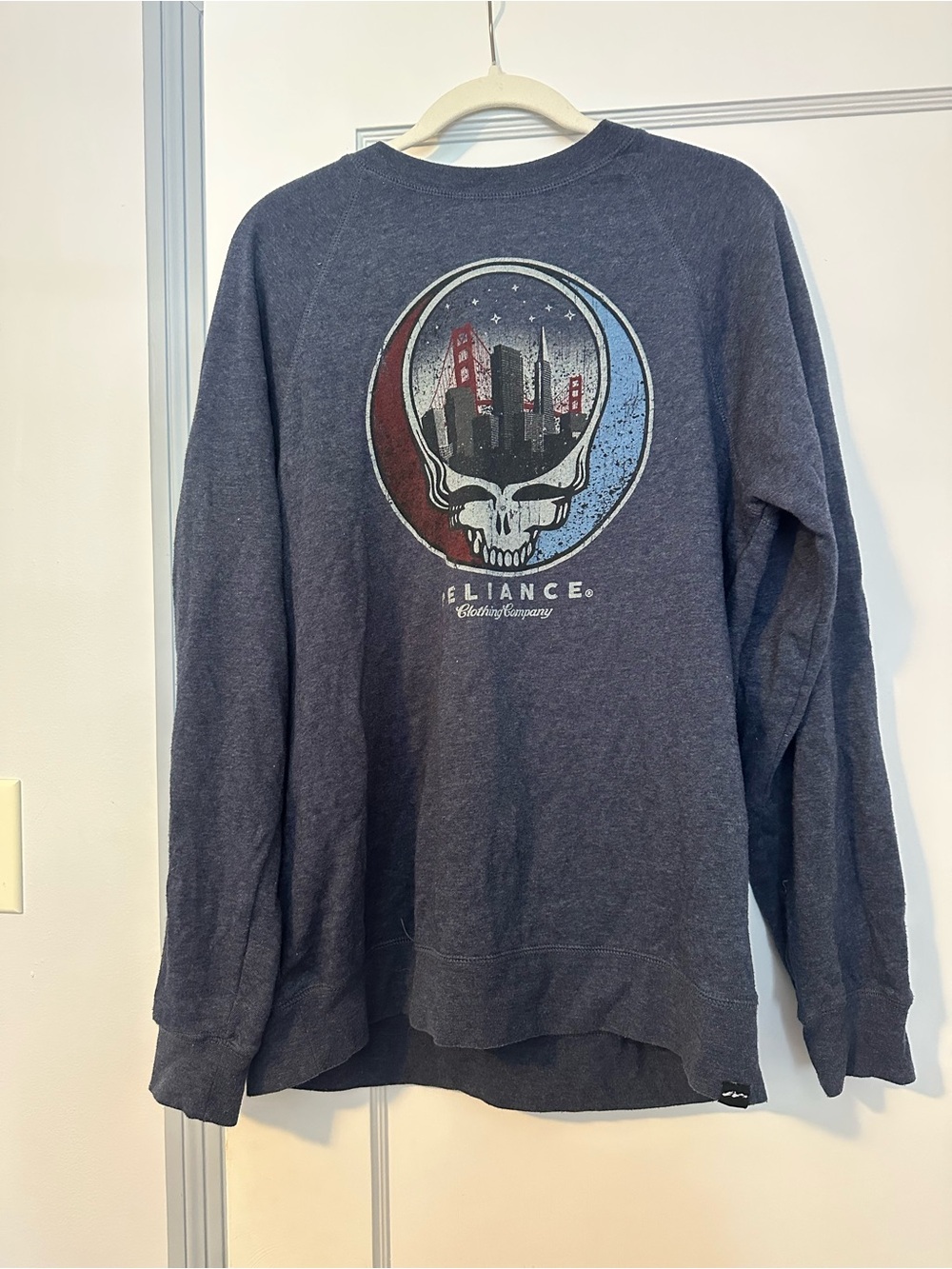 Reliance Crewneck Sweatshirt in Charcoal with Graphic Skull City